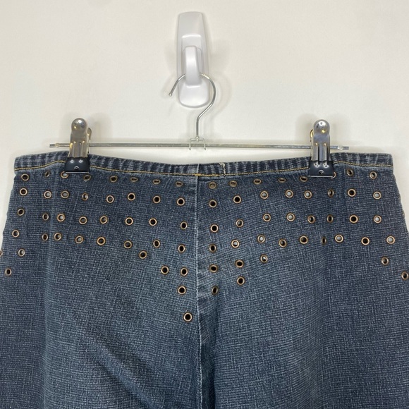 Liquid X Size 29-30 Y2K Vintage Low Rise Eyelet Flare Jeans - Picture 4 of 5